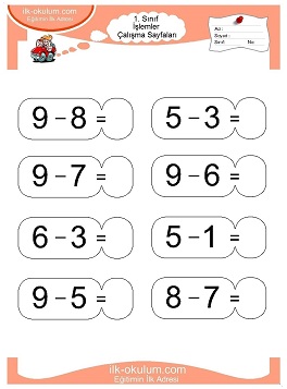 Çocuklar İçin toplam işlemi yaprak testleri 